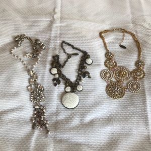 Lot of 3 vintage “Plunder” necklaces.